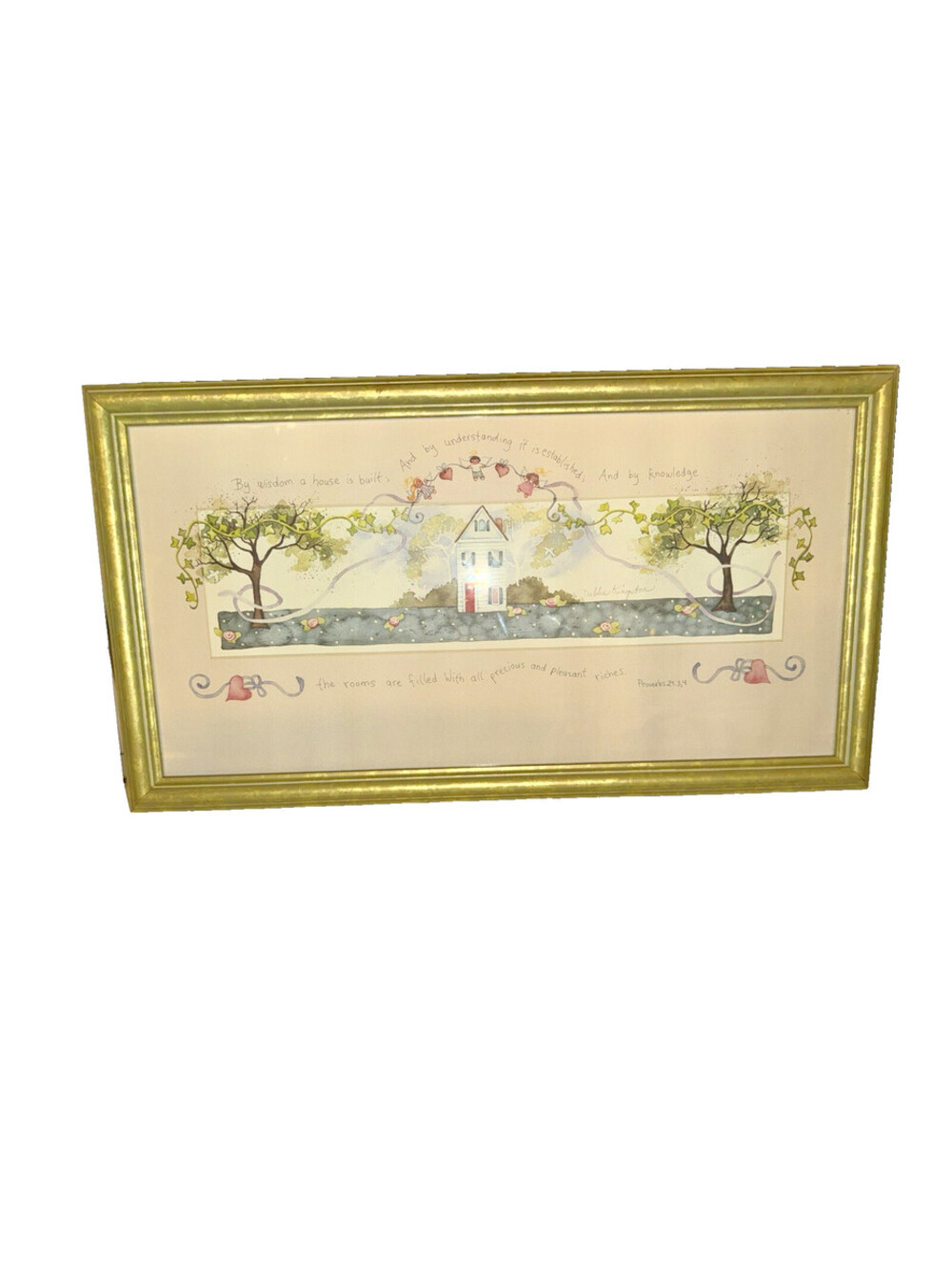 Vintage cottagecore Framed print, folk art wall decor,  grandmacore home decor